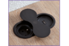 Eight zwart b-f 1 stopcontact + 1 usb