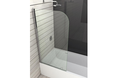 Scharnier over volledige hoogte voor badrand, voor 6 mm glas, L1500, glanzend aluminium