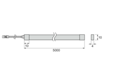 Ledstrip Octopus Mono 4x10mm 5m 3000K 24V 10W/m