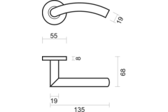 Deurkruk Pro gi shape 19mm inox plus r+e