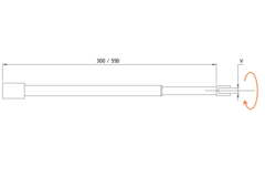 Uitschuifbare stabilisatiestang plafond/glas, voor 6/8 mm glas, L304/554, chroom