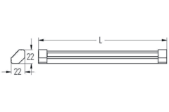 Dione Corner Led 900mm 12Vdc 8.2w 230V 4000K alu