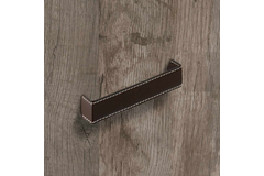Greep Dublina, boorafstand 160, L 168 mm, B 34 mm, H 30 mm, donkerbruin leer