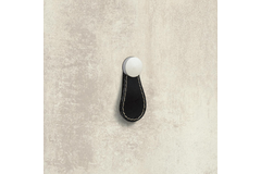 Knop Galati, L 27 mm, H 57 mm, zwart leer