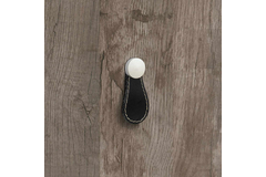 Knop Galati, L 27 mm, H 57 mm, zwart leer