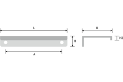 Profielgreep RVS mat ba 64mm L 96mm