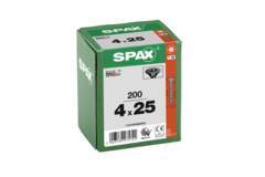 Houtschroef zwart SPAX-S PK Pozidrive met verzonken kop 4 x 25