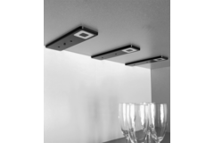 Set 4 led roeled 3W 3000K 12V zwart-centrale schakelaar - konvertor
