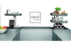 Ninka qanto hoekkast 3 schabben + led verlichtinga antraciet / rvs-look