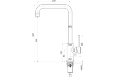 LR keukenkraan MEDWAY-GUNMETAL L