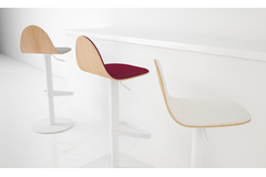 Tabu regelbare kruk rond wit/bekleed mystic antrac