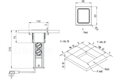 Evoline port push cuisine zwart glas b-f3 stopcont 3 stopcontacten
