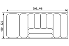Inleglade flexy b921-905x d520-460mm antraciet