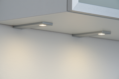 Set 3 d'lau Led rechthoekige onderbouw 3W 3200K RVS look touch 10w met dimmertransfo