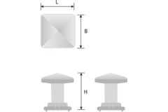 Knop tower square+achterplaatje zwart mat ijzerkl.