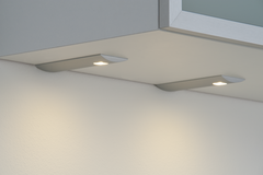 Set 2 d'lau led rond onderbouw 3W 3200K RVS look Touch 10W met dimmertransfo