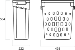 Laundry system k.500mm 40l wit