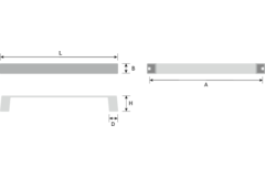 Greep eiber zamak wit mat ba 160mm l168mm