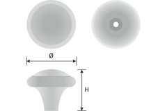 Knop snowdon gietijzer ijzerkleur dia. 38mm