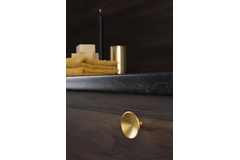 Knop DISC Ø50 zamak geborsteld messing cava