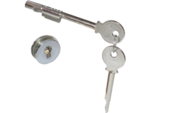 Steekslot voor glasschuifdeur 6-8mm chroom v.sl. kompleet met rosace