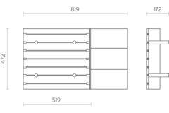 Filo frontlade bordenhouder + verdeler V4 90 zwart