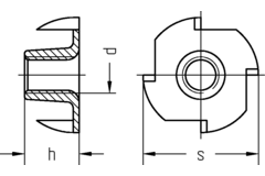 Inslagmoeren M5x8 ijzer verzinkt