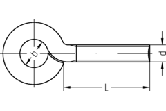 Oogvijs metaal M5 x 40mm verzinkt