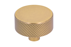 Knop 33mm alu geribbeld vintage gold