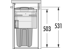 Hailo Laundry Carrier bad k.60 33l+4l grijs