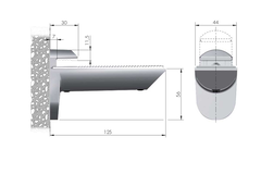 Glastabletdrager kaiman 8-40mm / 25kg RVS look