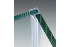 Dichting met aanslag met hoek van 90°, voor 6/8 mm glas, L2200, transparant