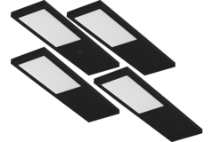 Streto Led zwart set 4x4w 4000K-12V + convertermet met schakelaar