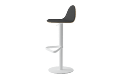 Tabu regelbare kruk rond wit/bekleed mystic antrac