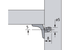 legplankdrager Sekura 2, ø 5 mm, Spuitgietzink vernikkeld