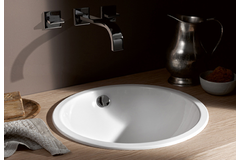 Alape eb.k450 wastafel inbouw d.450x154mm witzonde zonder kraangat, met overloop