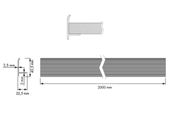 Structura profiel voor schoenrek 2000mm zwart