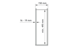 Vs sub slim uittrekmand + handdoekdrager chroombxh bxhxd 150x530x495mm