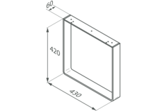 U-poot bank chroom h=420mm/b=430mm
