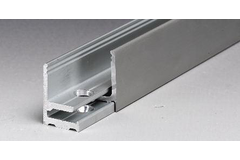 Voorgeboord klikprofiel PROFIX, voor 8/13.5 mm glas, B21 H30 L3000, glanzend aluminium