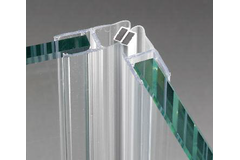 Magnetische dichting links met hoek van 45° met witte magneet, voor 6/8 mm glas, L2200, transparant