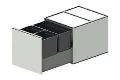 Highline 1 afvalemmer 10+10+16l rvs k.50cm volledig uittrekbaar met SoftClose