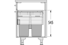 Hailo eurocargo-Synchro k.60cm 2x38l+12l SoftClose