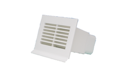 Luchtrooster+terugslagklep d.125std wit