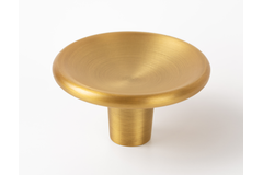 Knop DISC Ø38 zamak geborsteld messing cava