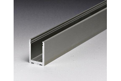 U-profiel PROFIX, voor 8/13.5 mm glas, B21 H30 L3000, aluminium met geborsteld rvs effect