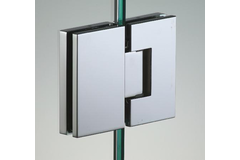 Verstelbare scharnier op één lijn glas/glas zonder zichtbare schroeven, voor 6/8 mm glas, B50 H80, geborsteld rvs effect
