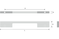 Greep drimo 320mm aluminium / RVS-look symmetrisch