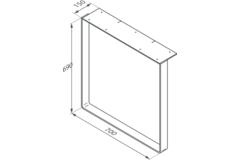 U-poot aanbouwtafel chr. h=690mm/b=700m