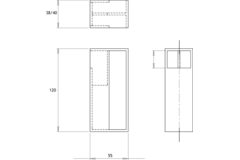 Schuifdeurgreep kube 120x55x40mm rvs - gesloten